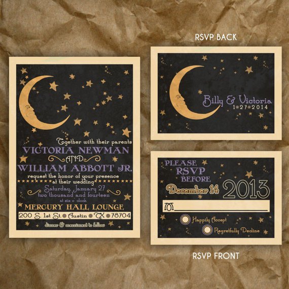 Celestial Themed Wedding Invitations