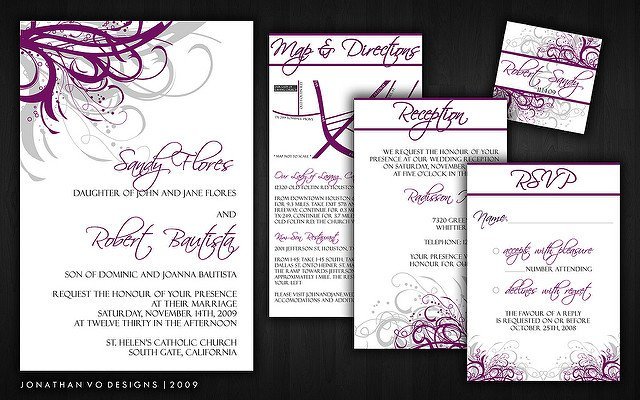 Cheap Purple And Gray Wedding Invitations