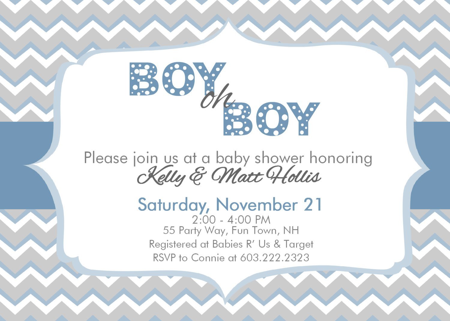 Chevron Baby Shower Invitations Free