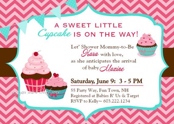 Chevron Cupcake Invitations Templates