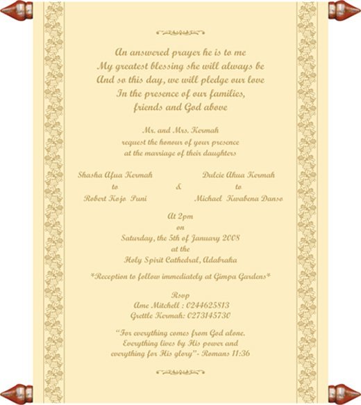 Christian Wedding Invitations Samples