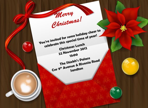 Christmas Work Luncheon Invitation Wording