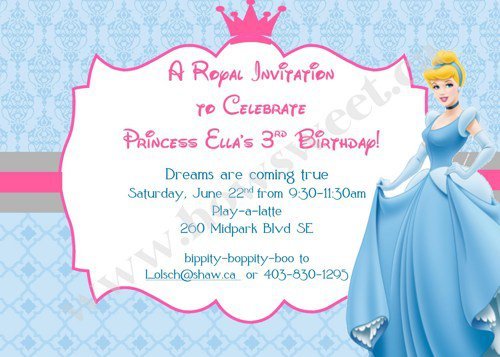 Cinderella Birthday Invitation Wording 6