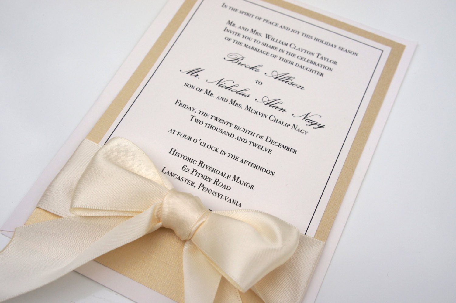 Classic Elegant Wedding Invitations