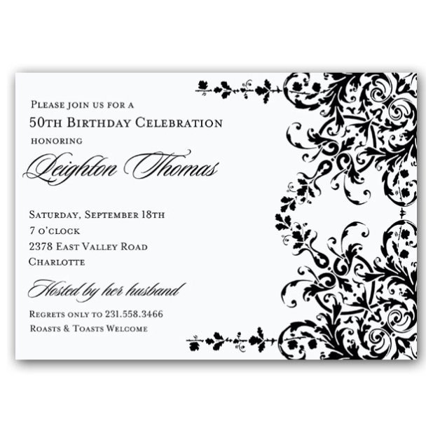 Classy 50th Birthday Invitations Printable