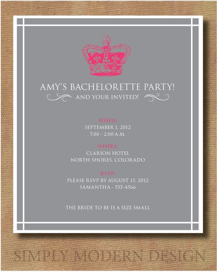 Classy Bachelorette Party Invitation