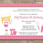 Cooking Baking Party Invitation