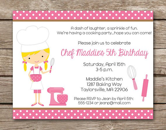 Cookie Baking Party Invitation Wording