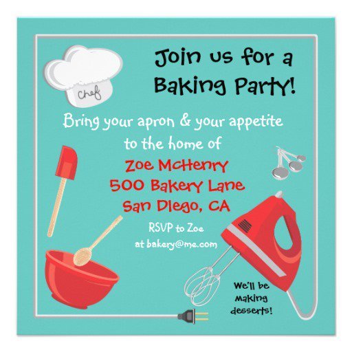 Cooking Baking Party Invitation