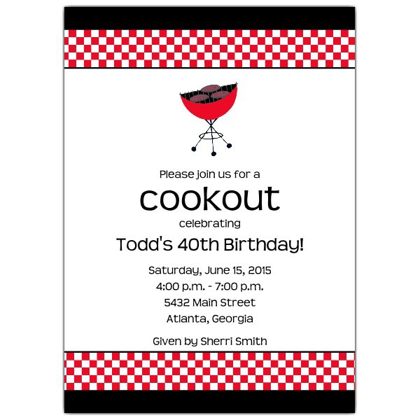 Cookout Party Invitation Templates