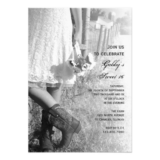 Country Sweet Sixteen Invitations