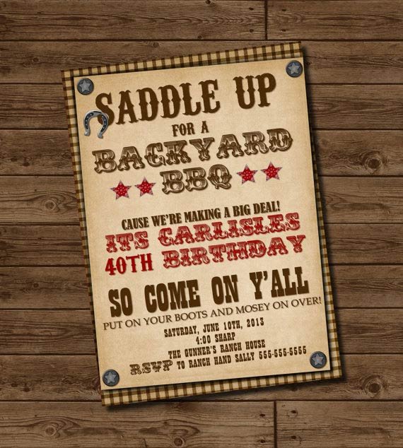 Country Western Birthday Party Invitations