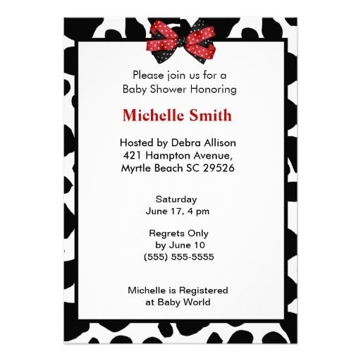 Cow Print Baby Shower Invitations