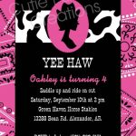 Cow Print Birthday Invitations Girly
