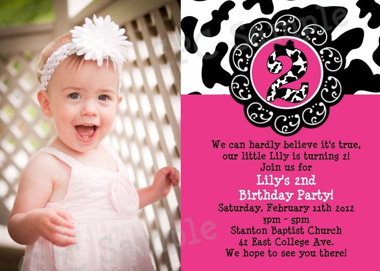 Cow Print Birthday Party Invitations