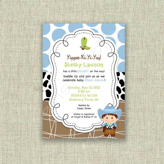 Cowboy Baby Boy Shower Invitations Printable Free