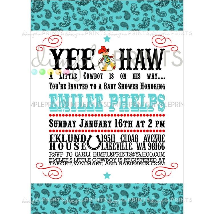 Cowboy Baby Shower Invitations Printable