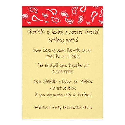 Cowboy Birthday Party Invitations Free