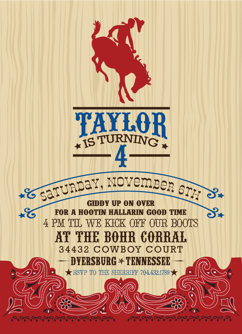 Cowboy Invitation Templates