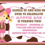 Cowgirl Birthday Invitation Wording