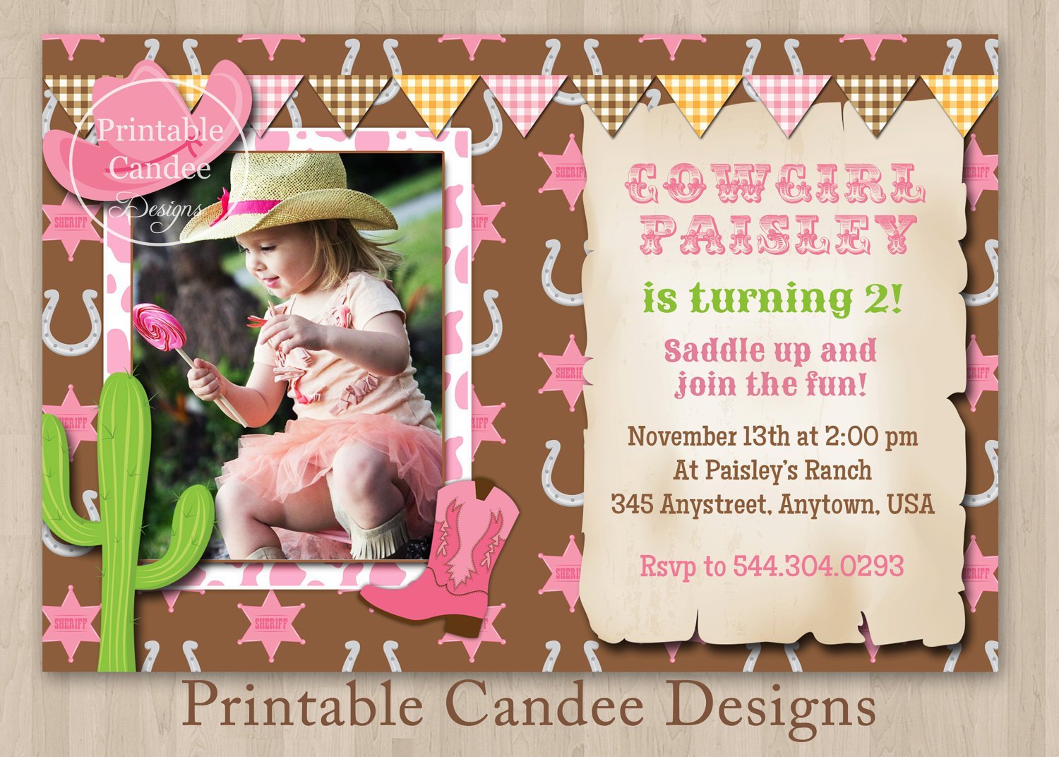 Cowgirl Birthday Invitations Printable