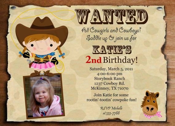 Cowgirl Invitation Ideas