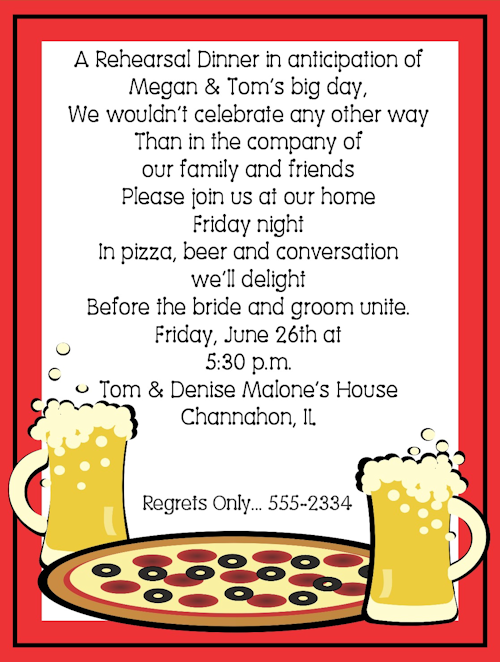 Creative Rehearsal Dinner Invitation Wording