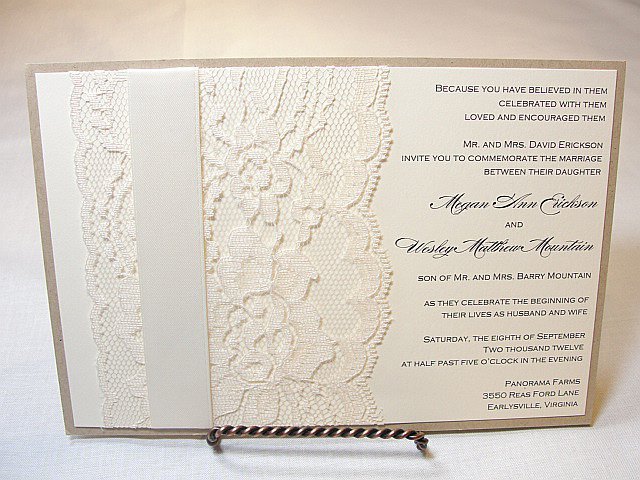 Cricut Lace Wedding Invitations