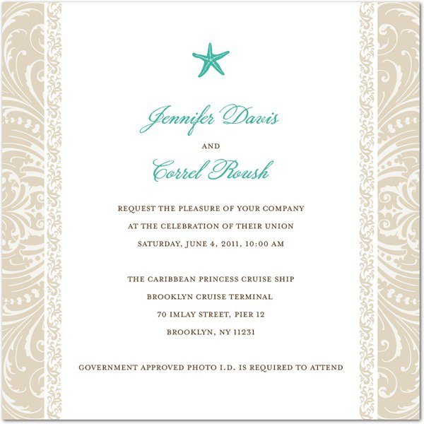 Cruise Invitation Wording