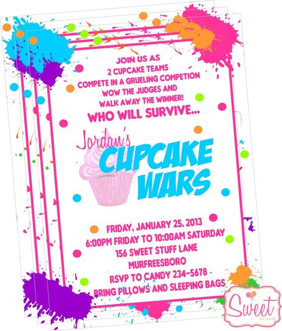 Cupcake Wars Party Invitations