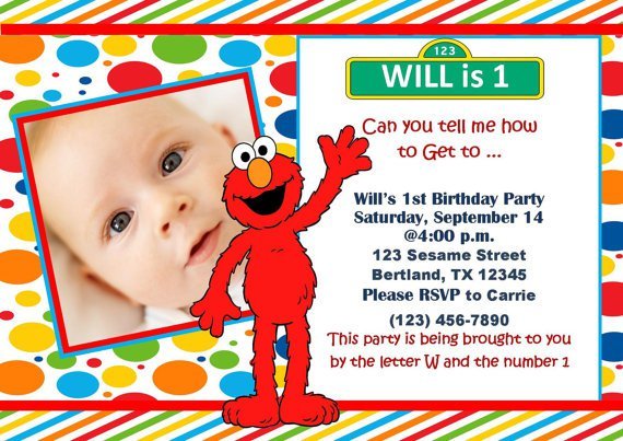 Elmo Birthday Party Invitations Personalized 9