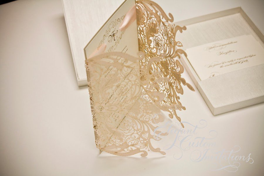 Custom Laser Cut Wedding Invitations Houston