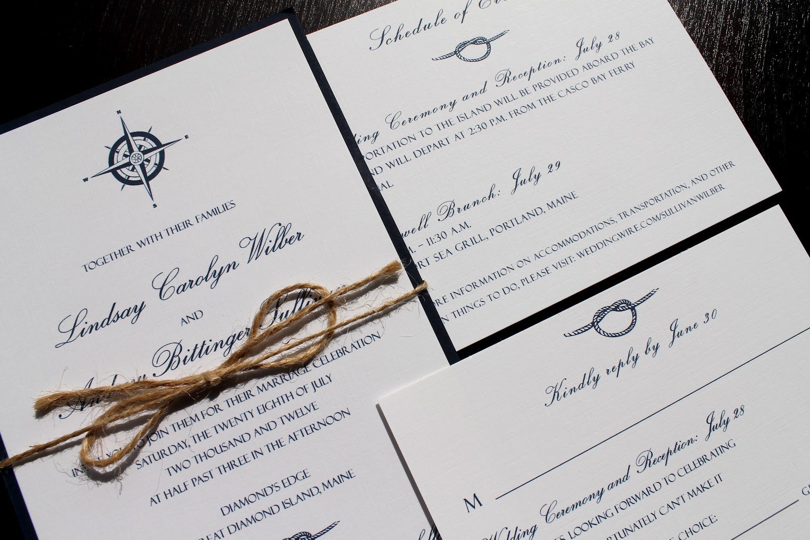 Custom Nautical Wedding Invitations