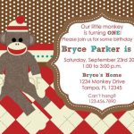 Custom Sock Monkey Invitations