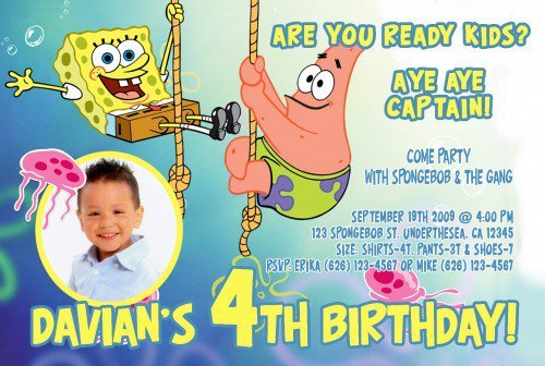 Customizable Spongebob Invitations