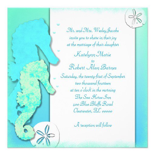Cute Beach Wedding Invitation Wording