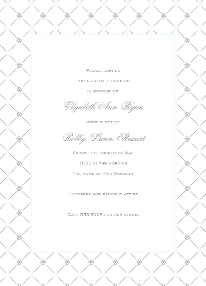 Cute Bridal Luncheon Invitations