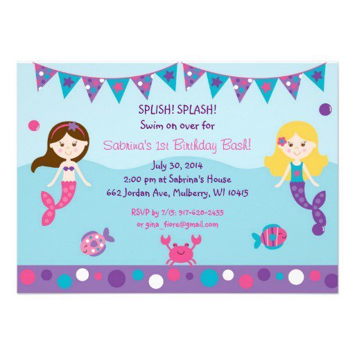 Cute Mermaid Invitations