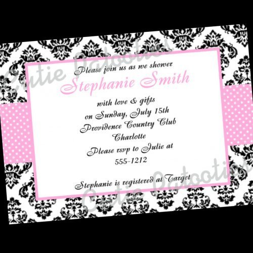 Damask Bridal Shower Invitations