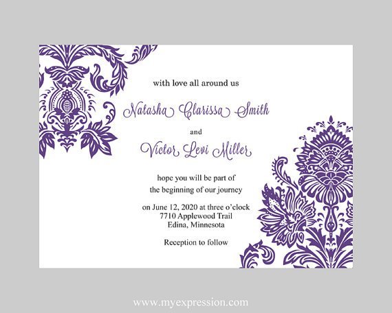 Damask Invitation Template Download