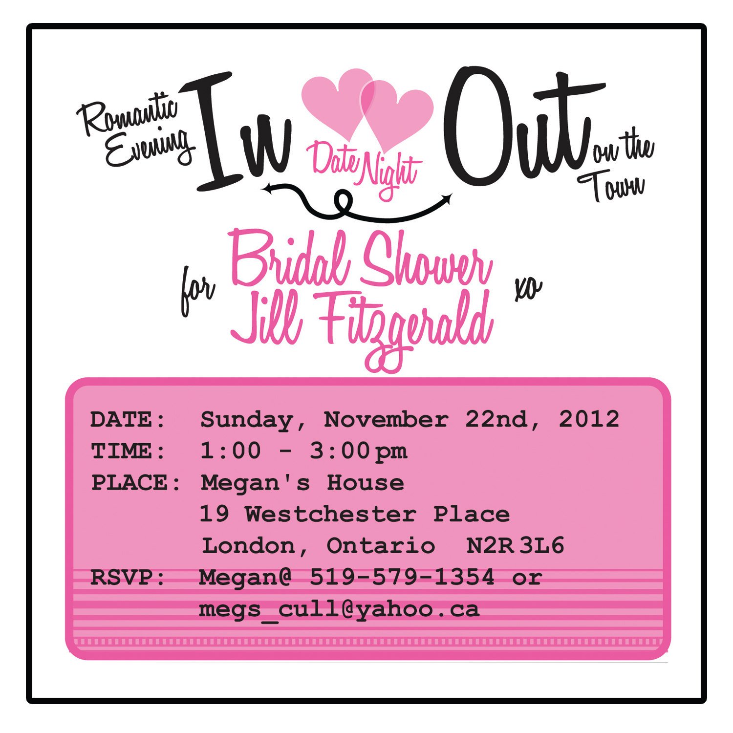 Date Night Bridal Shower Invitation Wording