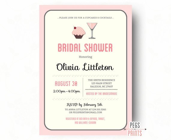 Dessert Bridal Shower Invitation Wording