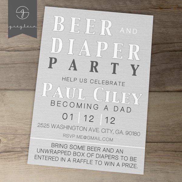 Diaper Party Invites Printable