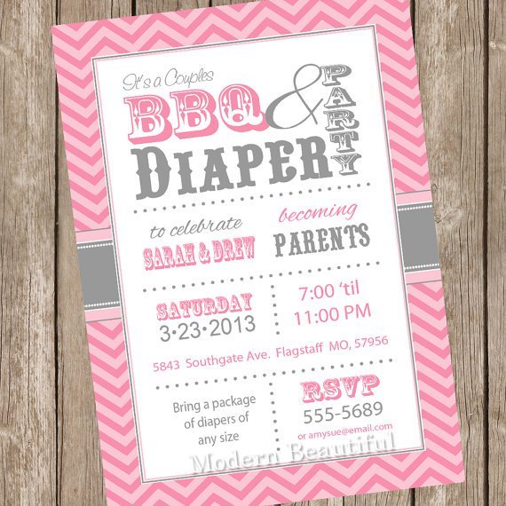 Diaper Shower Invitations Twins