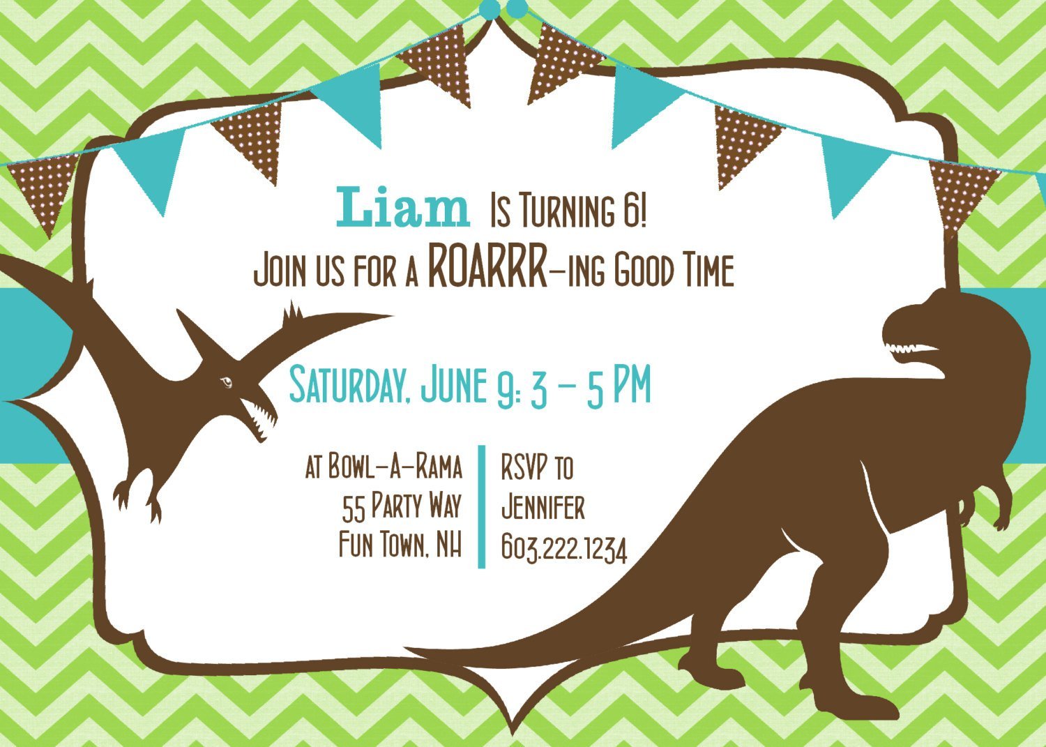 Dinosaur Birthday Invitations Etsy