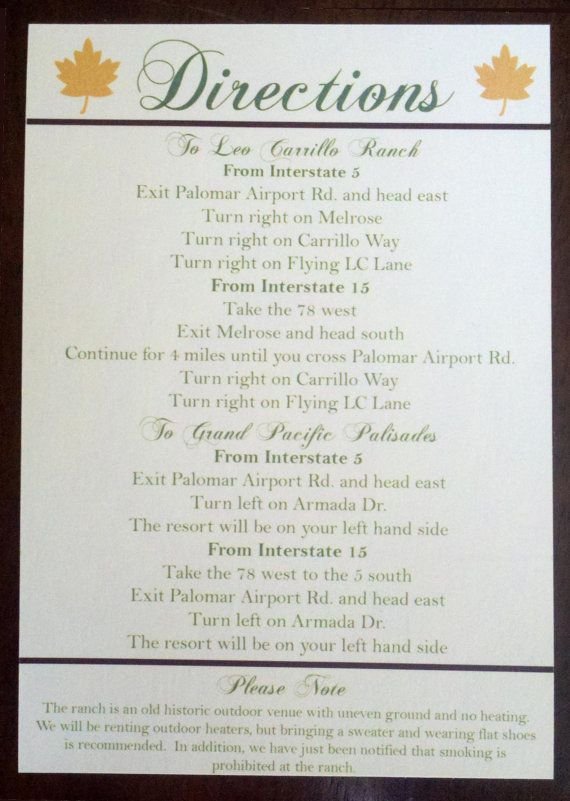 Direction Maps For Invitations