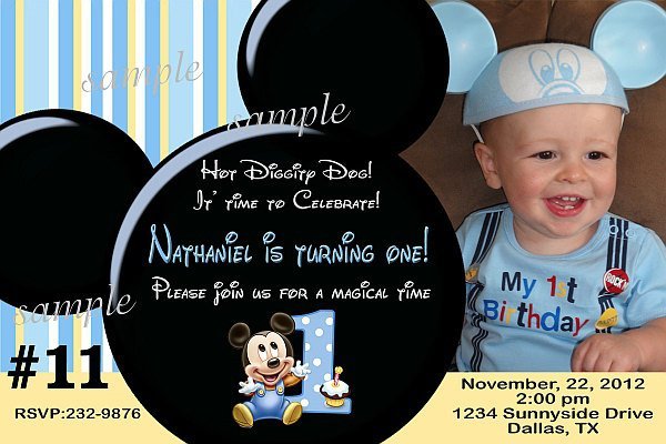 Disney Baby Mickey Birthday Invitations