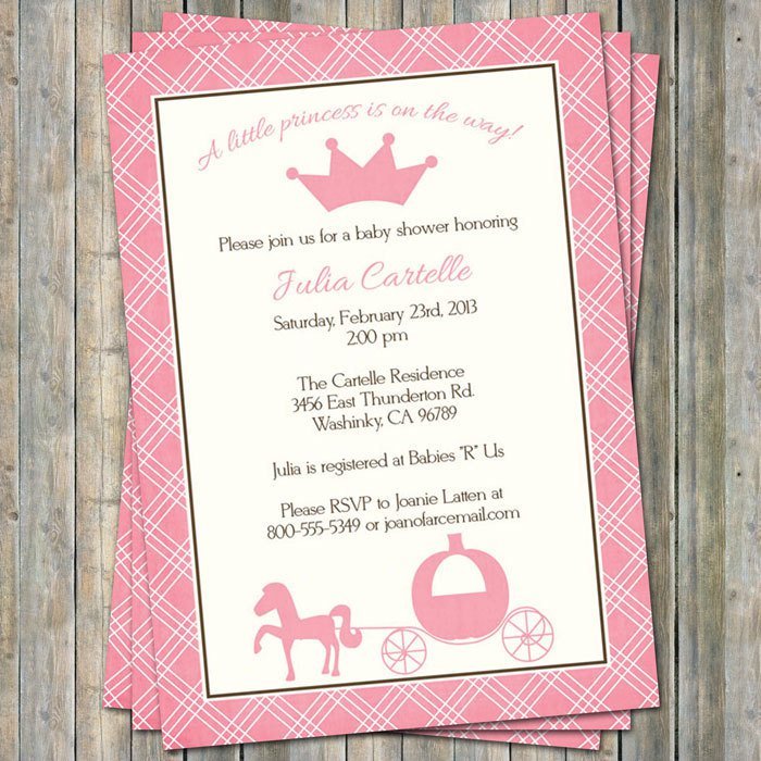 Disney Princess Baby Shower Invitations