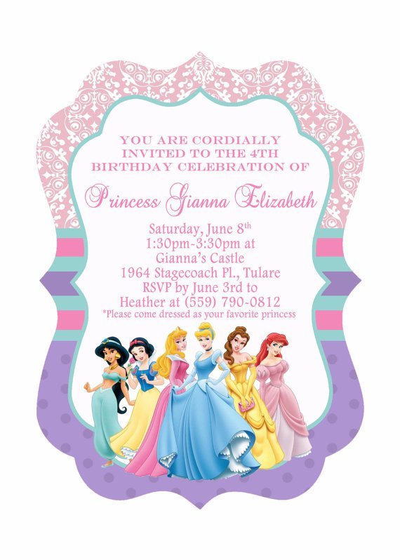 Disney Princess Invitation Wording