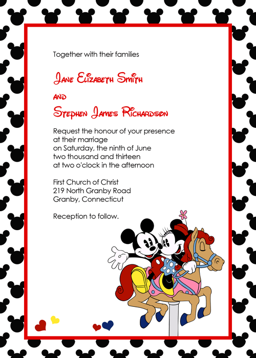 Disney Wedding Invitations Template